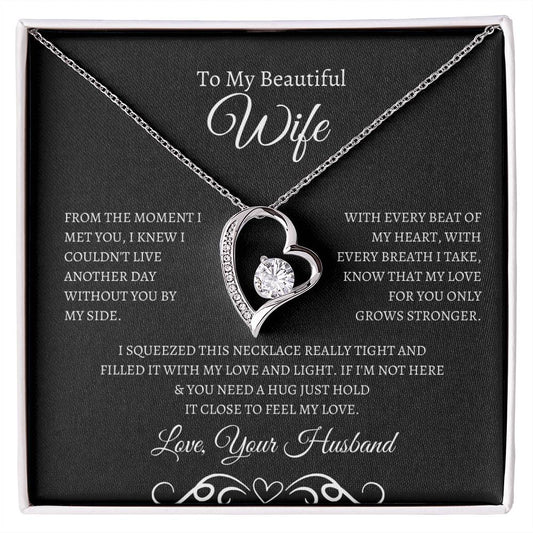 To My Beautiful Wife | Forever Love Necklace-BW